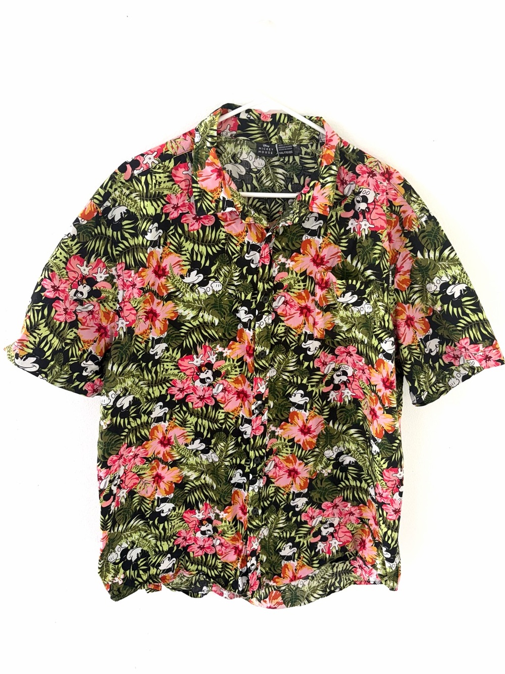Disney Mickey Mouse Hawaiian Floral Shirt, Size: XXL